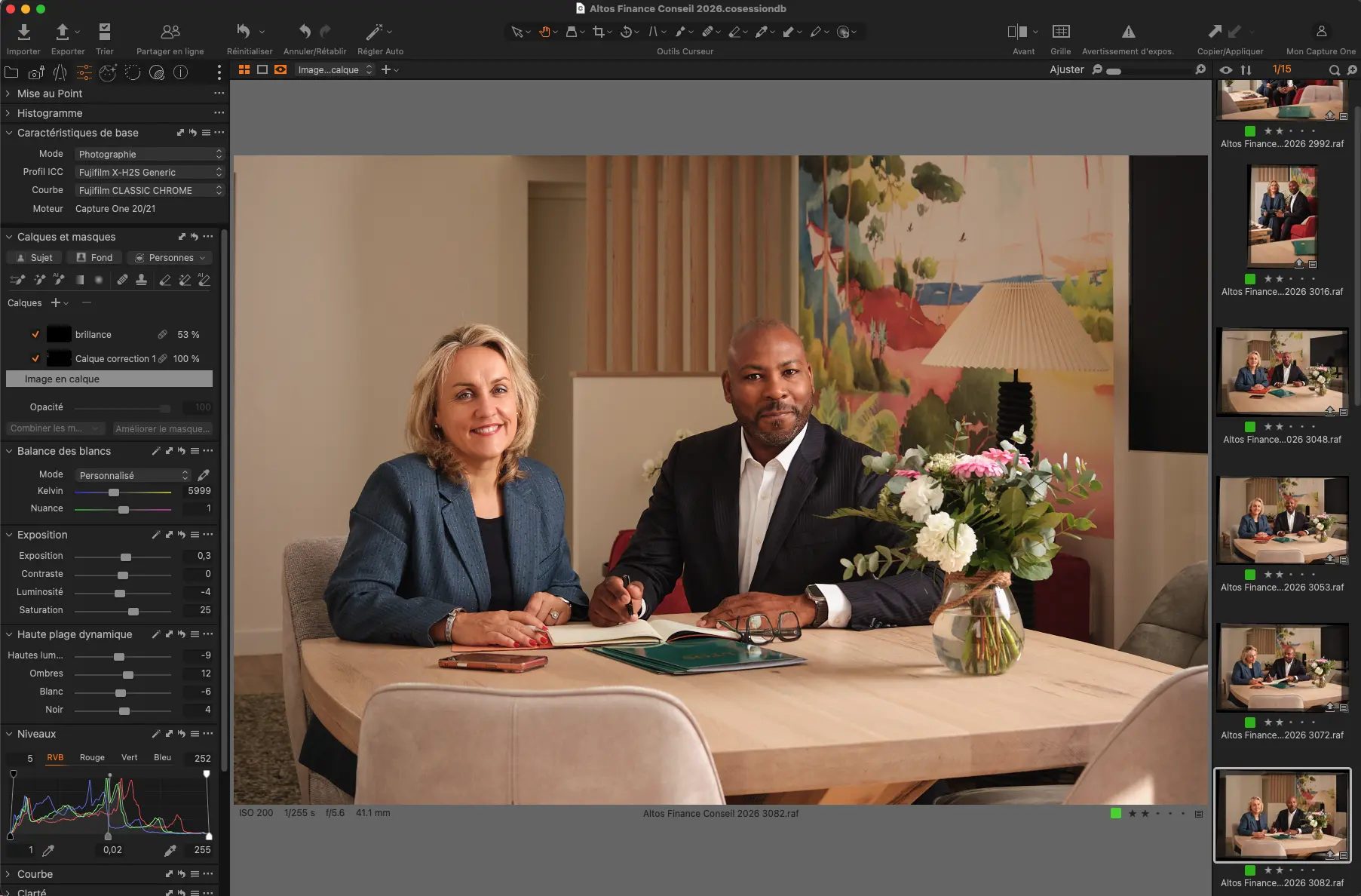 Photographe à Bordeaux en post-production sur Capture One